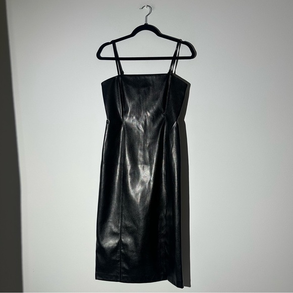 Steve Madden Dresses & Skirts - NWT Steve Madden black metallic vegan leather midi size M